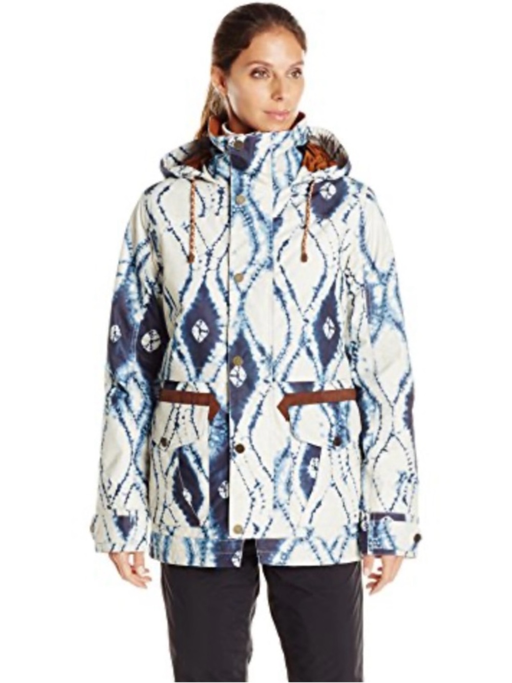 BURTON FREMONT INDIGO BATIK SNOWBOARDING JACKET COAT TIE DYE DRY RIDE Size L